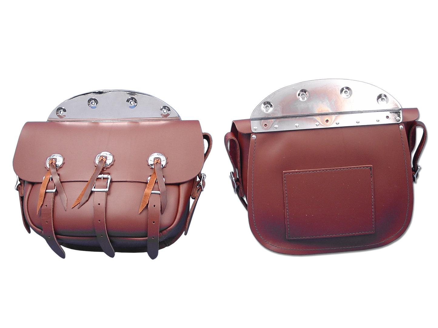HARLEY braunes Leder-Nachbildung Satteltaschen-Set passend für 1936–1940 EL, 1941–1946 FL,