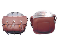 HARLEY braunes Leder-Nachbildung Satteltaschen-Set passend für 1936–1940 EL, 1941–1946 FL,