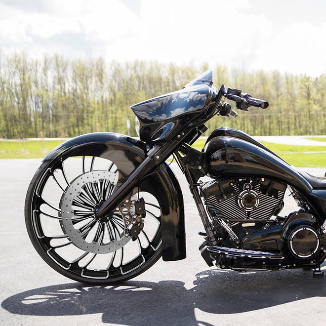 Custom Chrome HARLEY 18" CONTRAST CUT/ POLISHED FRONT TWO-PIECE ROTOR