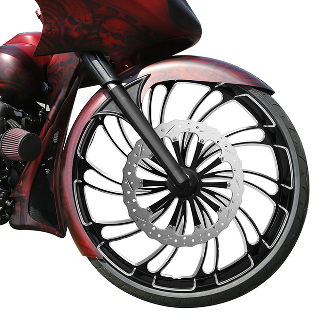 Custom Chrome HARLEY 18" CONTRAST CUT/ POLISHED FRONT TWO-PIECE ROTOR