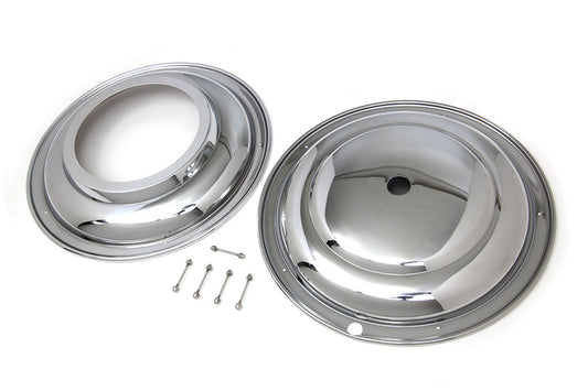 HARLEY 16 inch Front Wheel Cover Set Chrome fits 1941-1948 FL,  1936-1940 EL,  1941-1957 G,  1937-1948 UL,