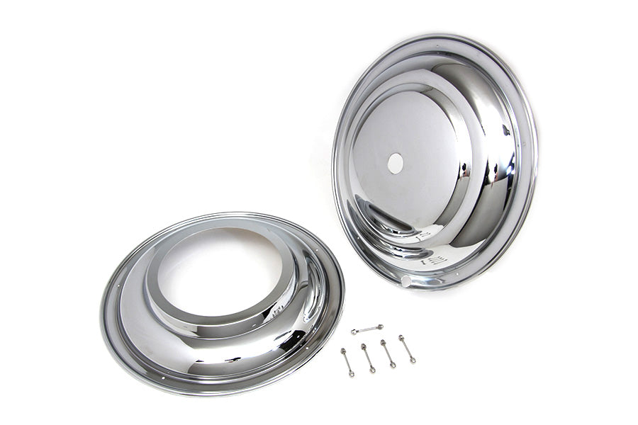 HARLEY 16 inch Front Wheel Cover Set Chrome fits 1941-1948 FL,  1936-1940 EL,  1941-1957 G,  1937-1948 UL,