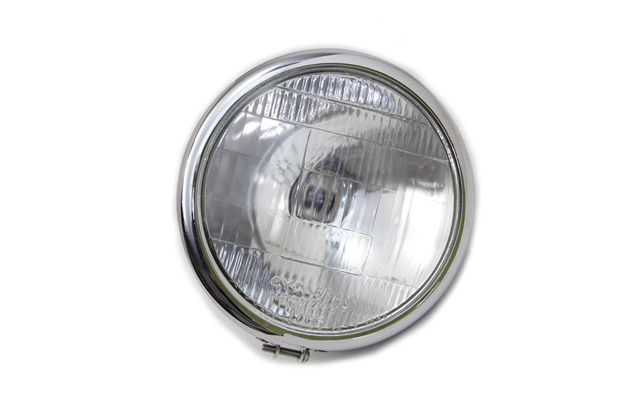 HARLEY 6-1/2 inch Round Headlamp Chrome Fits 1936-1940 EL,   1941-1948 FL,   1936-1957 G,   1936-195