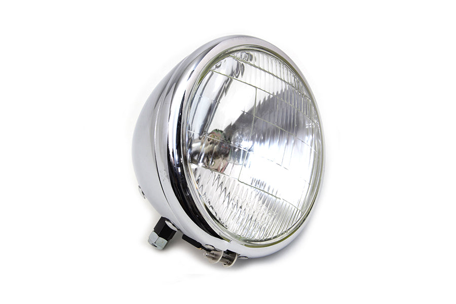 HARLEY 6-1/2 inch Round Headlamp Chrome Fits 1936-1940 EL,   1941-1948 FL,   1936-1957 G,   1936-195
