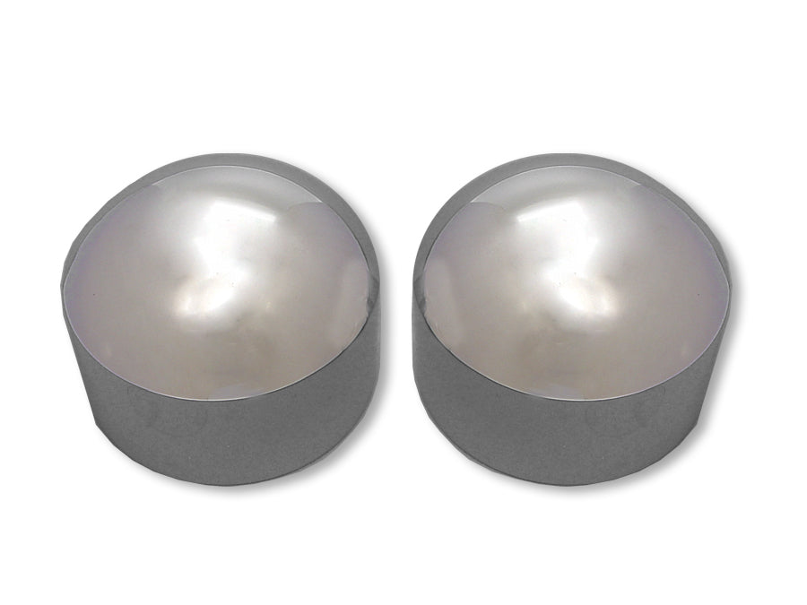 HARLEY Auxiliary Seat Spring Dome Cover Set Polished Fits WL 1936-1952,   EL 1936-1940,   UL 1937-19