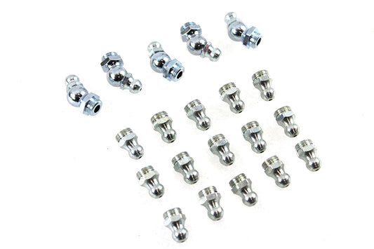 HARLEY Alemite Grease Fitting Set White Zinc Fits 1936-1938 EL,   1938-1940 WL,   1936-1938 UL,