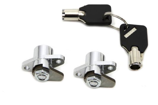HARLEY Chrome Saddlebag Lock and Key Kit Fits 1993-2013 FLT,   1993-2013 FLHT,