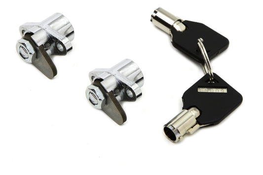 HARLEY Chrome Saddlebag Lock and Key Kit Fits 1993-2013 FLT,   1993-2013 FLHT,