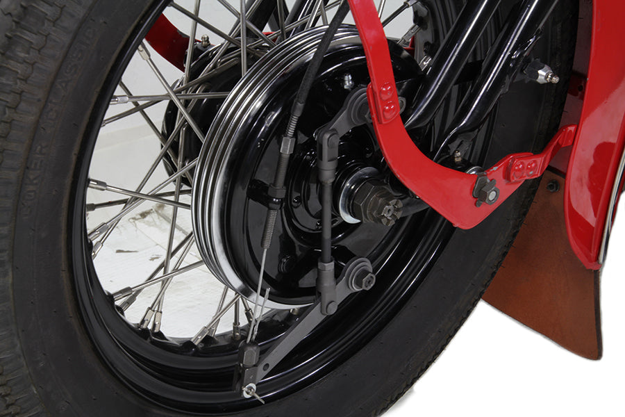 HARLEY Dual Cam Bremsankerplatte, schwarz, passend für 1937-1948 UL, 1936-1940 EL, 1941-1948 FL