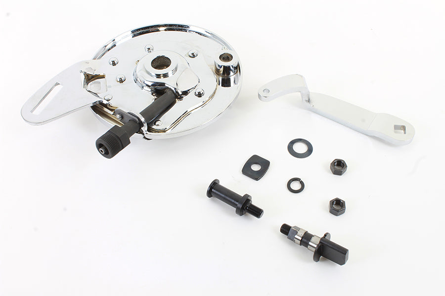 HARLEY 45 Zoll Hinterradbremsankerplatten-Kit Chrom Passend für 1941-1952 W,
