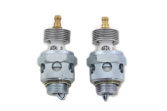 HARLEY 18mm Beck Spark Plugs with Cool Fin Set Fits 1936-1947 EL,   1941-1947 FL,   1937-1947 UL,