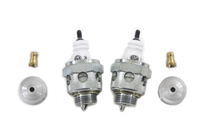 HARLEY 18mm Beck Spark Plugs with Cool Fin Set Fits 1936-1947 EL,   1941-1947 FL,   1937-1947 UL,