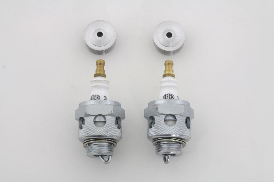 HARLEY 18mm Beck Zündkerzen mit Kühlrippen-Set passend für 1936-1947 EL,   1941-1947 FL,   1937-1947 UL,