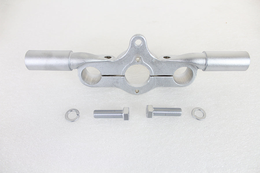 HARLEY Top Triple Tree Inline Satin Nickel Fits 1936-1940 EL,   1941-1945 FL,   1929-1952 WL,   1929