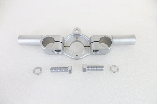 HARLEY Top Triple Tree Inline Satin Nickel Fits 1936-1940 EL,   1941-1945 FL,   1929-1952 WL,   1929