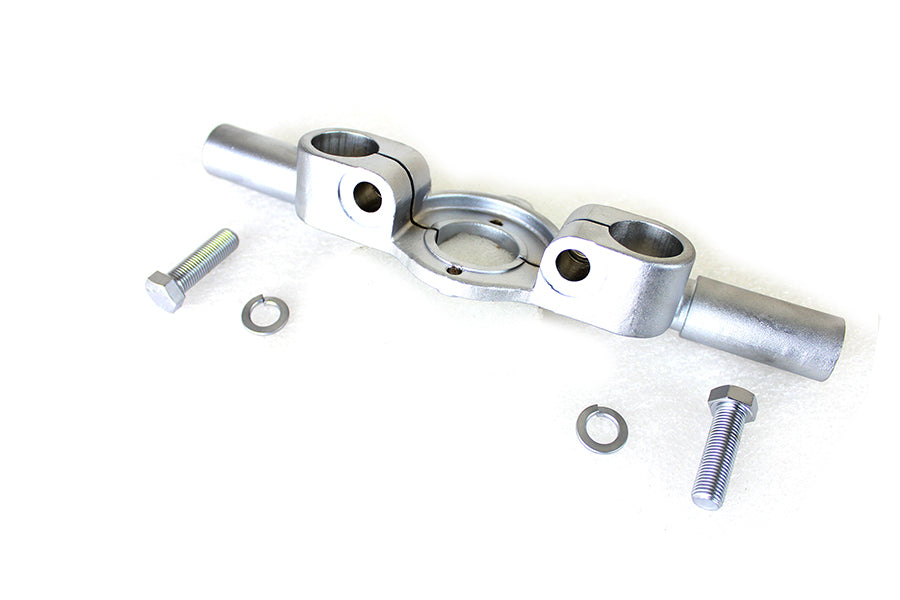 HARLEY Top Triple Tree Inline Satin Nickel Fits 1936-1940 EL,   1941-1945 FL,   1929-1952 WL,   1929