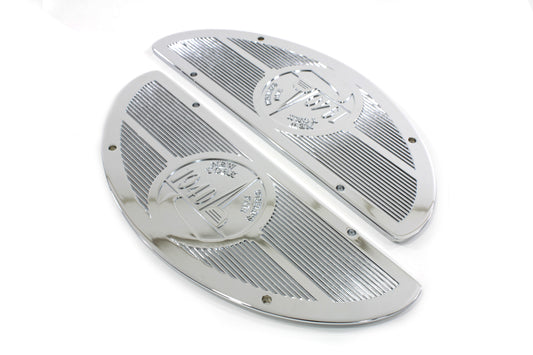 HARLEY Chrome World's Fair 1940 Footboard Mats Fits 1940-1965 FL,   1940-1952 W,   1940-1965 G,