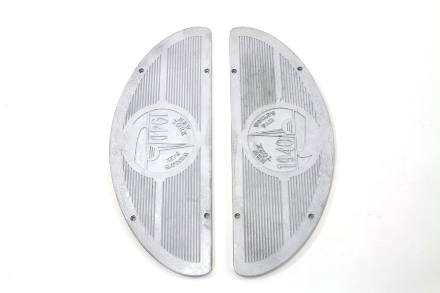 HARLEY World's Fair 1940 Alloy Footboard Inserts fits 1940-1965 FL,  1940-1952 W,  1940-1965 G,