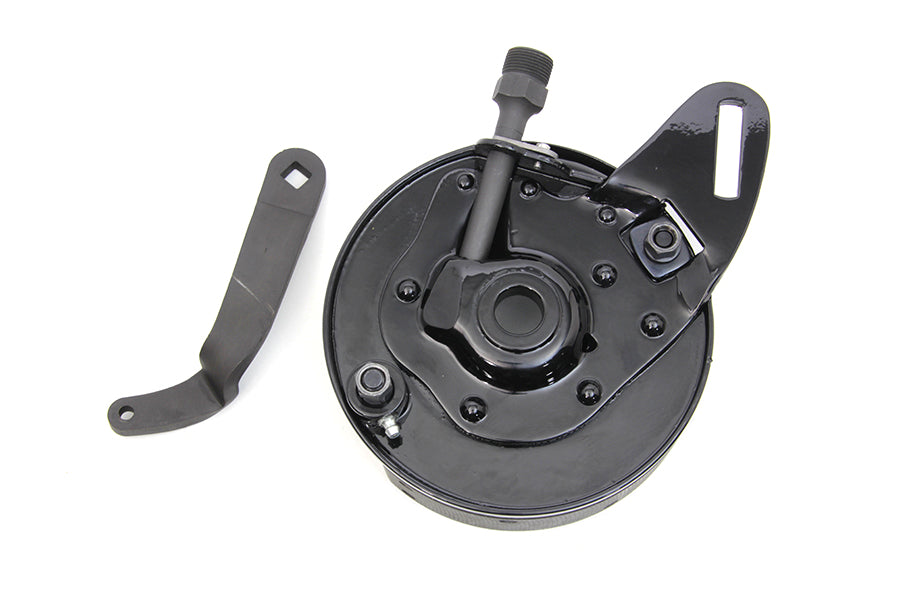 HARLEY 45 Zoll schwarze hintere Bremsankerplatten-Baugruppe passend für 1941-1952 W,