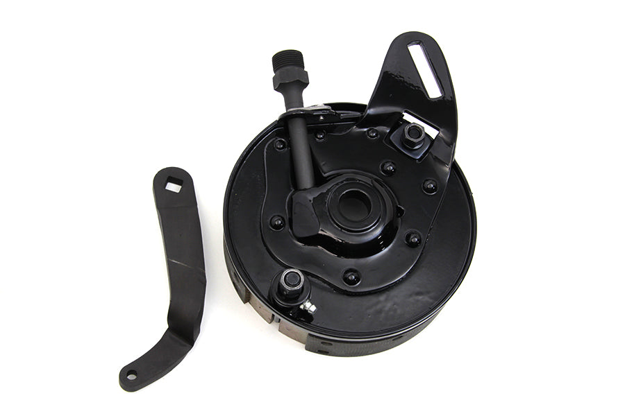 HARLEY 45 Zoll schwarze hintere Bremsankerplatten-Baugruppe passend für 1941-1952 W,
