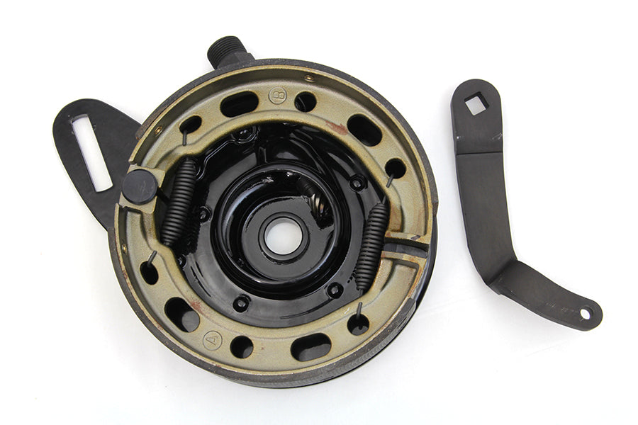 HARLEY 45 Zoll schwarze hintere Bremsankerplatten-Baugruppe passend für 1941-1952 W,
