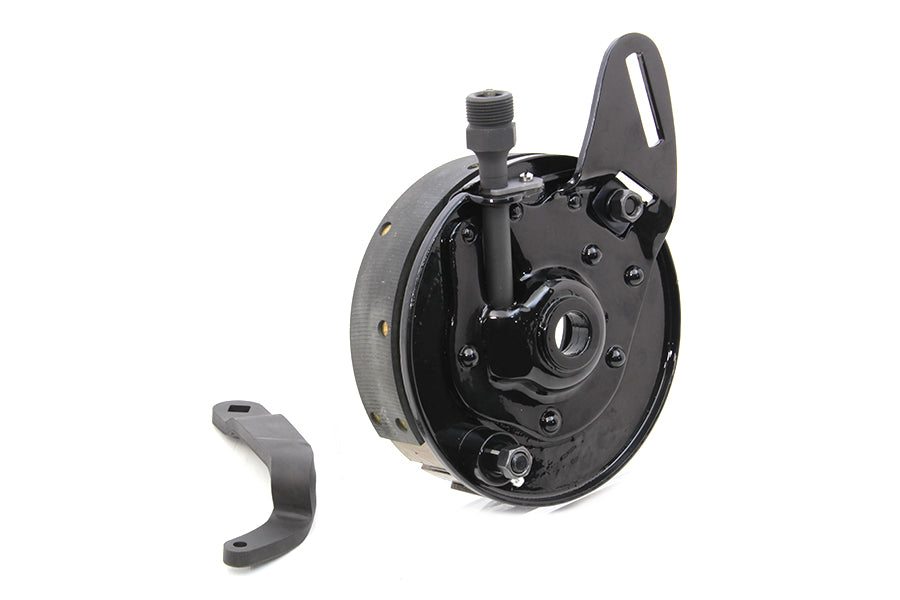 HARLEY 45 Zoll schwarze hintere Bremsankerplatten-Baugruppe passend für 1941-1952 W,