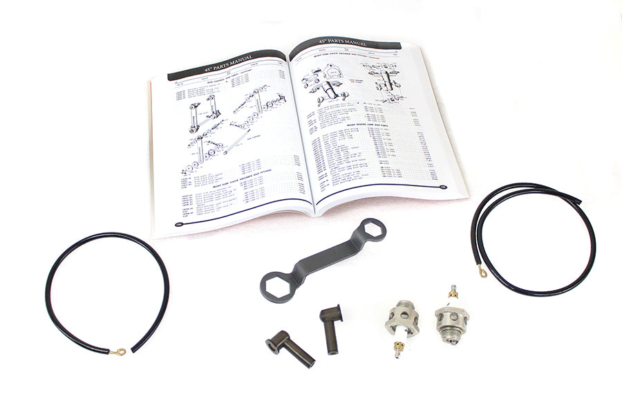 HARLEY 45 Zoll W/G 18mm Replika Zündkerzen-/Kabel-Kit Passt für 1930-1936 VL, 1930-1952 W, 1937-1947 G,
