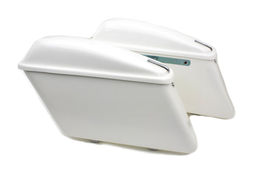HARLEY Replica White Saddlebag Set fits 1963-1984 FL,