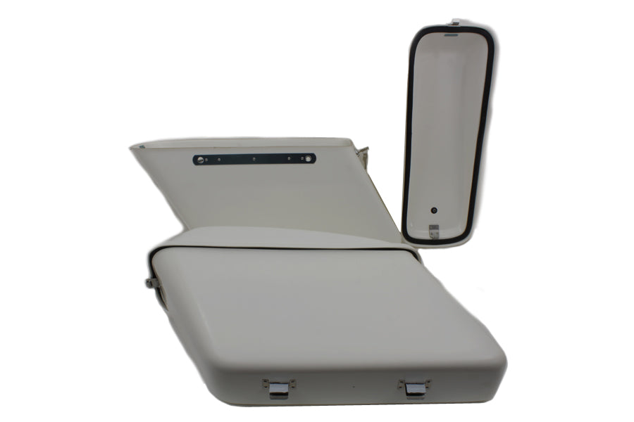HARLEY Replica White Saddlebag Set fits 1963-1984 FL,