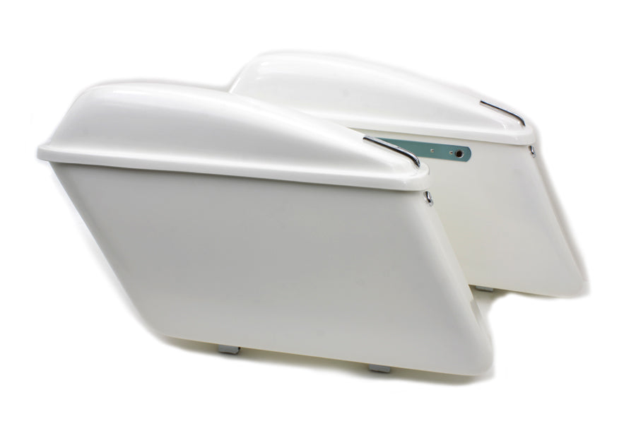 HARLEY Replica White Saddlebag Set fits 1963-1984 FL,