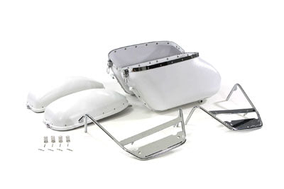 HARLEY Replica Bubble Saddlebag Kit White fits 1958-1984 FL,
