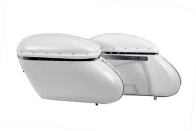 HARLEY Replica Bubble Saddlebag Set White fits 1958-1984 FL,