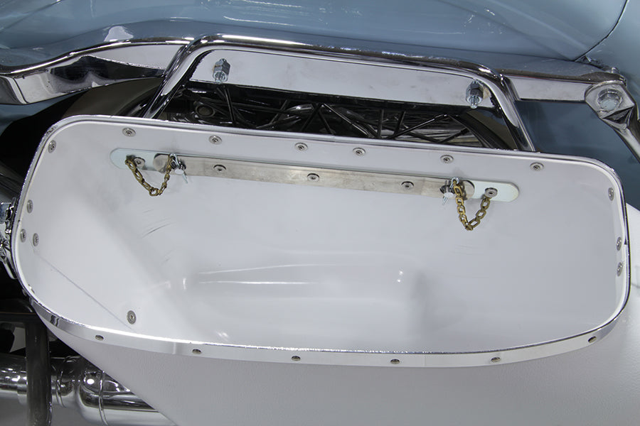 HARLEY Replica Bubble Saddlebag Set White fits 1958-1984 FL,