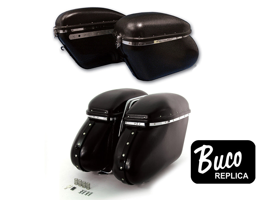 HARLEY Black Magic Royalite Satteltaschenset passend für FL 1958-1984,