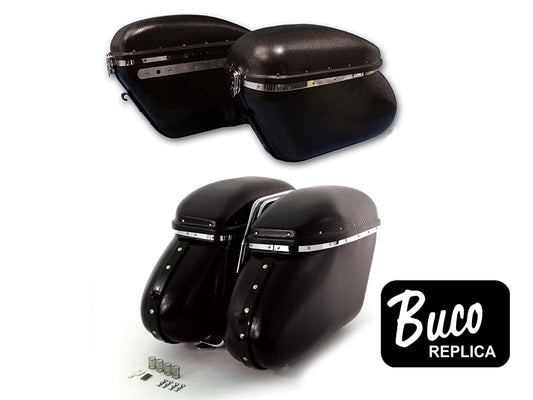 HARLEY Black Magic Royalite Saddlebag Set Fits 1958-1984 FL,