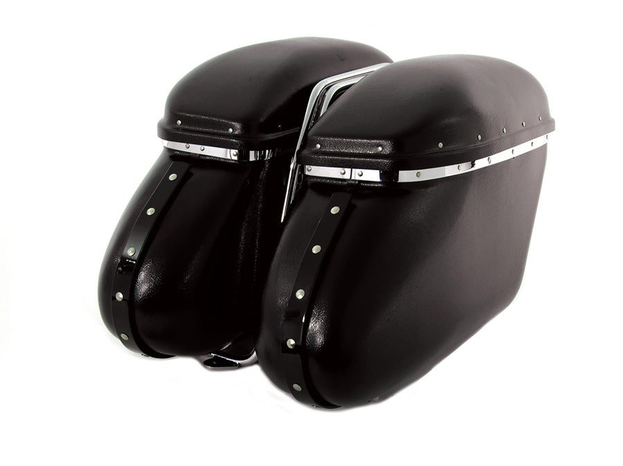 HARLEY Black Magic Royalite Satteltaschenset passend für FL 1958-1984,