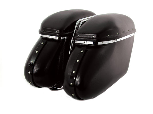 HARLEY Black Magic Royalite Saddlebag Set Fits 1958-1984 FL,