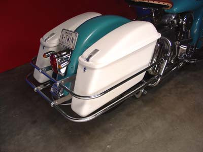 HARLEY Chrome Saddlebag Guard Kit Fits 1968-1977 FL,   1968-1977 FLH,