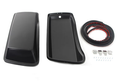 HARLEY Schwarzer Satteltaschen-Deckel-Kit, passend für 1985–1992 FLT,