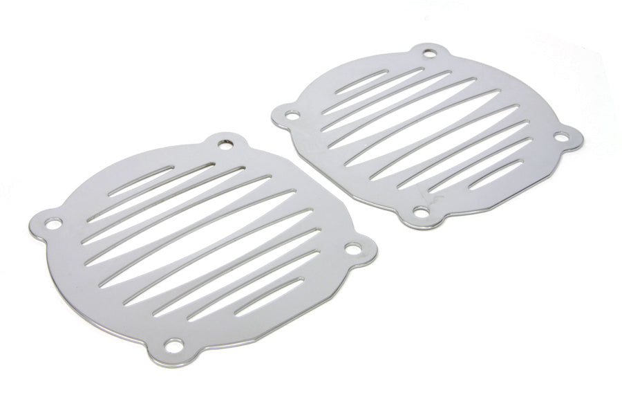 HARLEY Chrome Milled Slots Lautsprechergitter-Set passend für 1996-2013 FLT, mit Bat Wing Style Verkleidungen