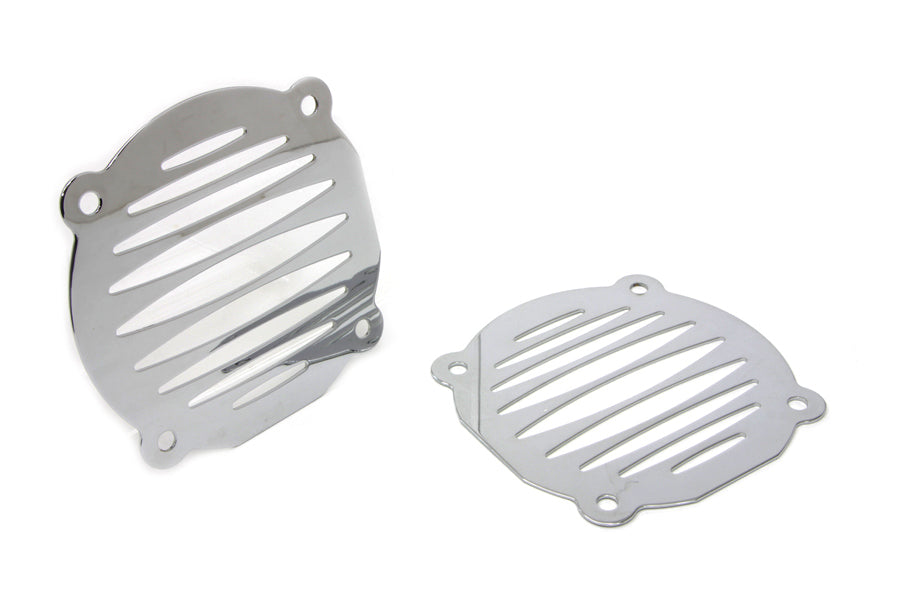 HARLEY Chrome Milled Slots Lautsprechergitter-Set passend für 1996-2013 FLT, mit Bat Wing Style Verkleidungen