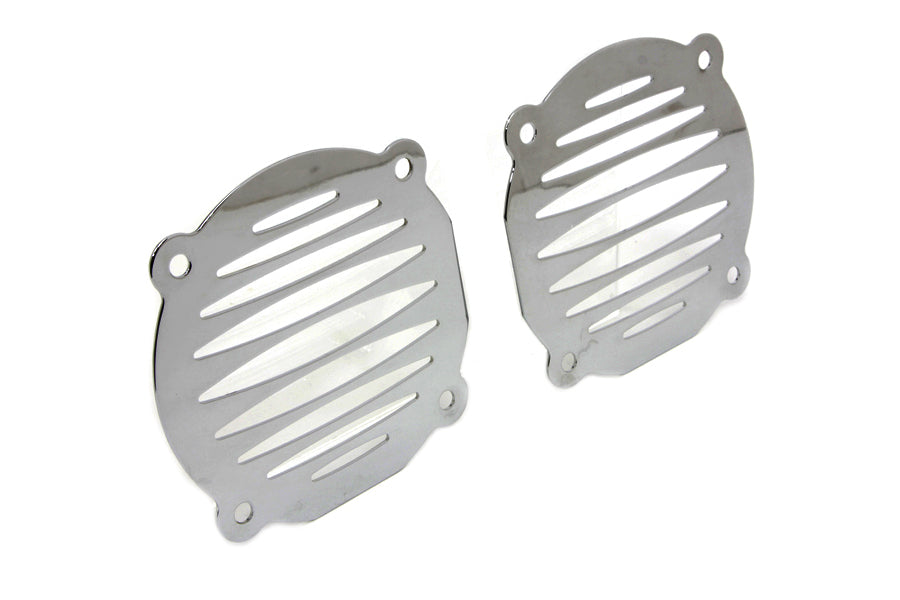 HARLEY Chrome Milled Slots Lautsprechergitter-Set passend für 1996-2013 FLT, mit Bat Wing Style Verkleidungen