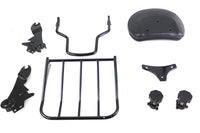 HARLEY Gloss Black Sissy Bar and Rack fits 2009-2021 FLT,