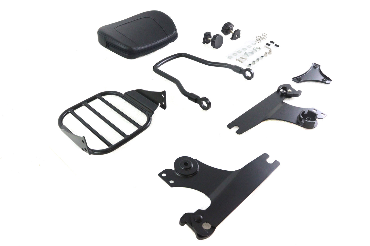 HARLEY Gloss Black Sissy Bar and Rack fits 2000-2006 FLST,  2000-2006 FXST,