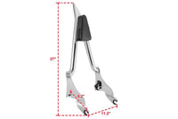 HARLEY Spitzer Sissy Bar 27 Zoll Chrom Passend für 2008-UP FLT,