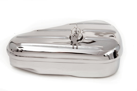 HARLEY Oval Right Side Chrome Tool Box fits 1940-1957 FL,   1940-1948 UL,   1940-1952 W,