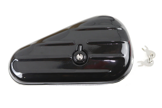 HARLEY Oval Right Side Black Tool Box fits 1940-1957 FL,   1940-1948 UL,