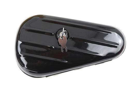 HARLEY Oval Right Side Black Tool Box fits 1940-1957 FL,   1940-1948 UL,
