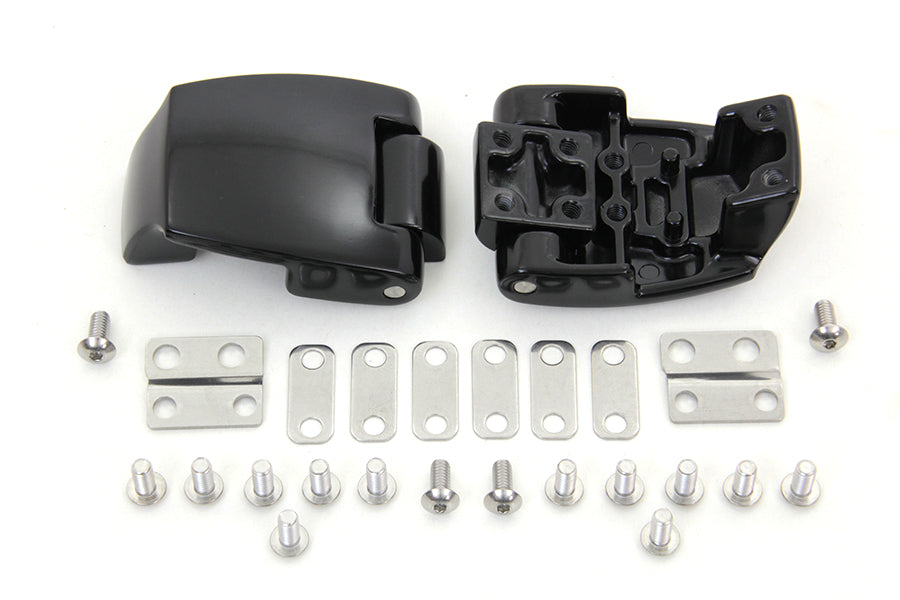 HARLEY Black Tour-Pak Gepäckscharnier-Kit passend für 1988–2013 FLT,