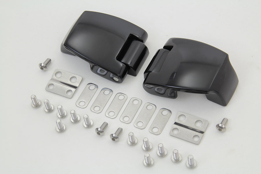 HARLEY Black Tour-Pak Gepäckscharnier-Kit passend für 1988–2013 FLT,